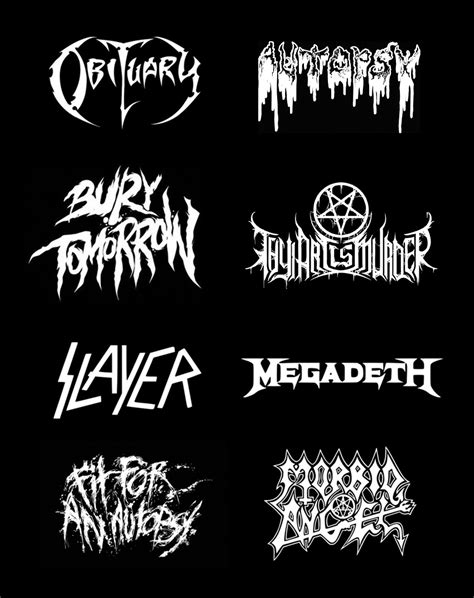 metal band with no name and black boxes instead|best metal band logos.